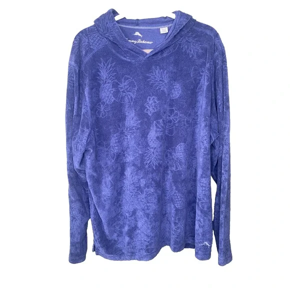 Tommy Bahama Sweatshirt Mens Size XL Navy Blue Paradise Poolside Towel Hoodie - Picture 2 of 9